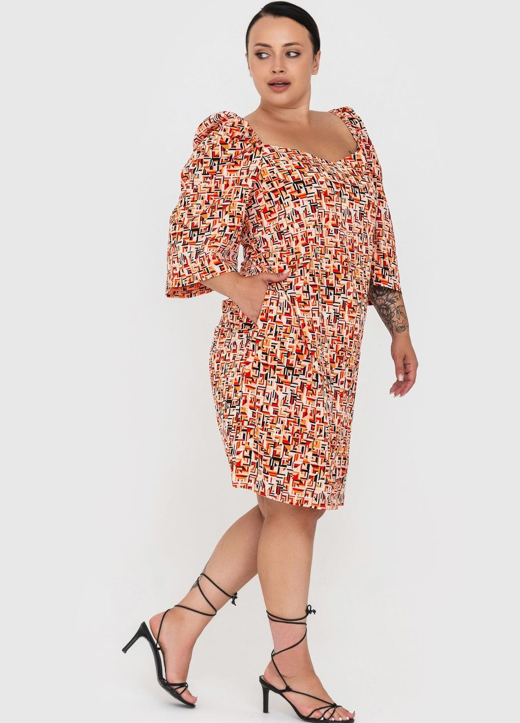 Оранжевое кэжуал платье narine Garne однотонное