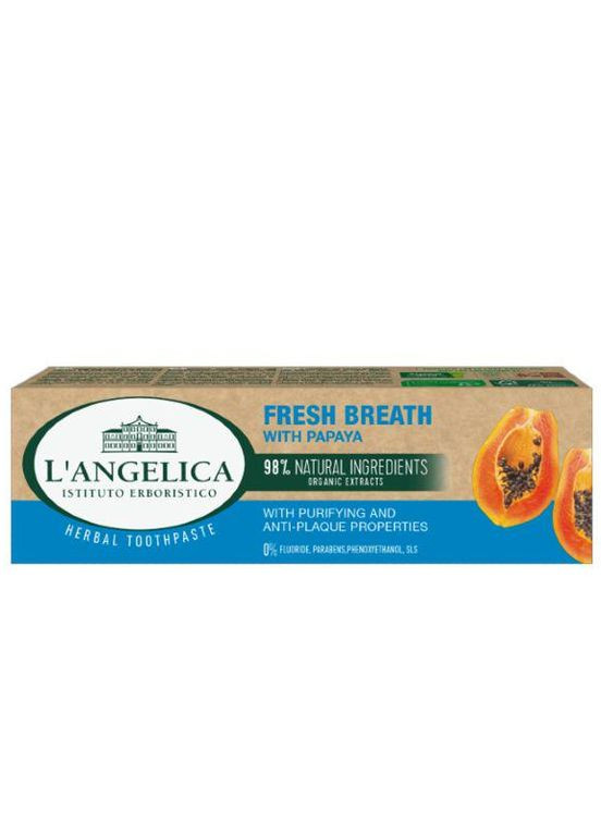 Зубна паста з екстрактом папаї Fresh Breath Свіже Дихання 75 мл L'Angelica (264295894)