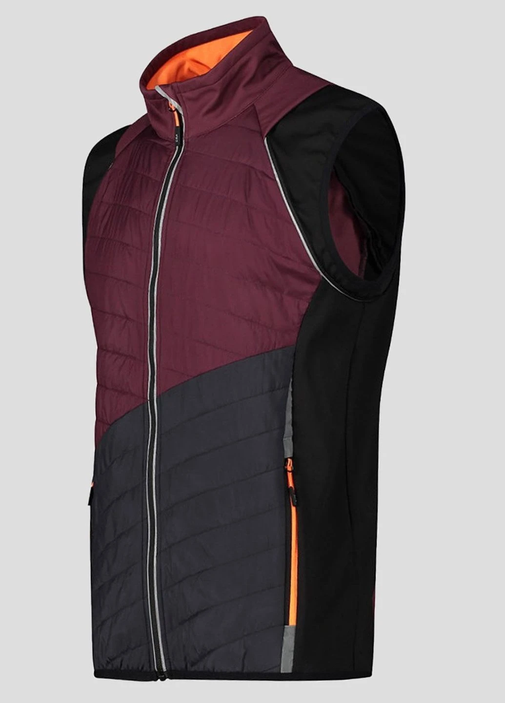 Бордовая демисезонная бордовая куртка со съемными рукавами man jacket with detachable sle CMP