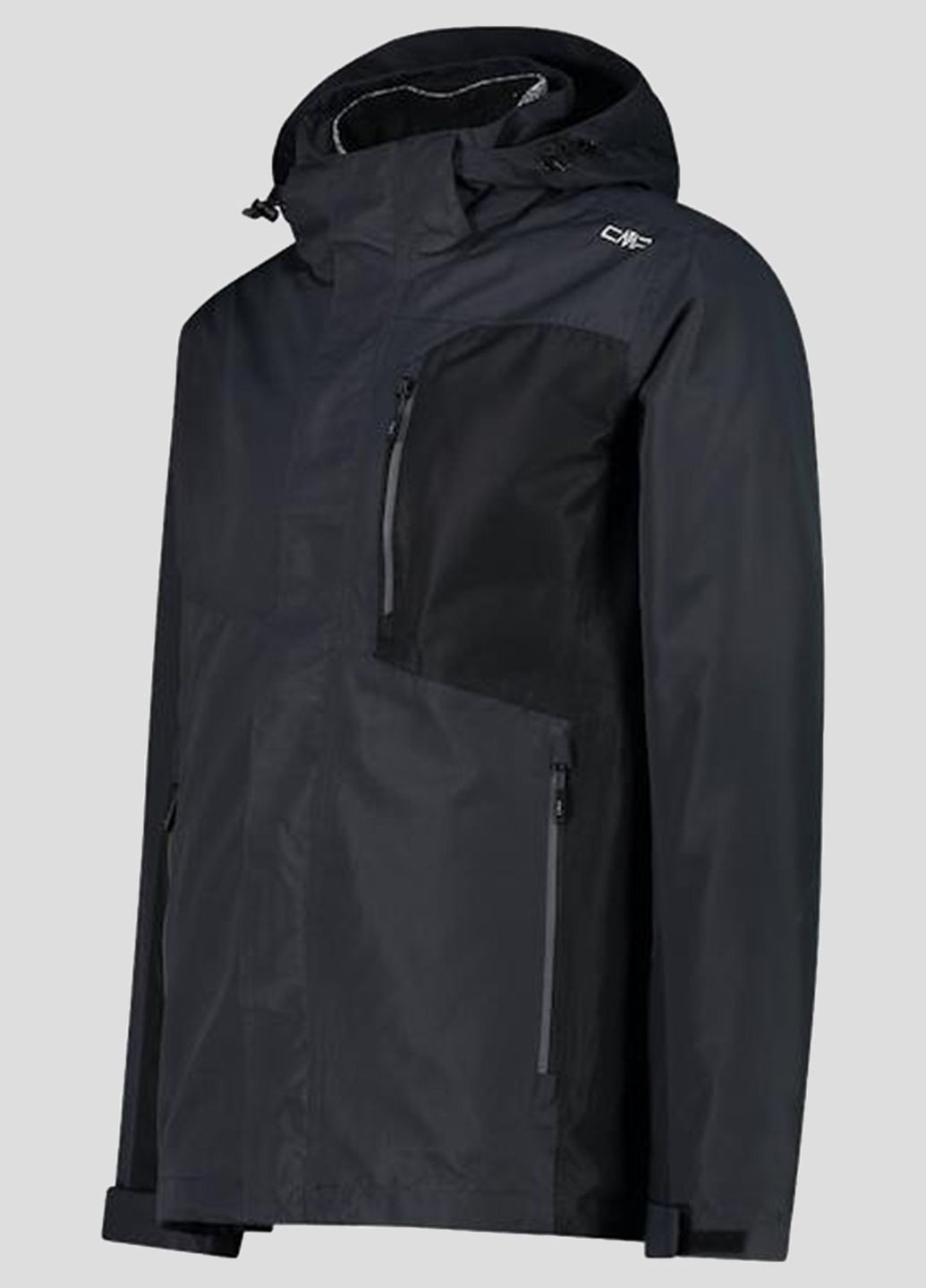 Черная демисезонная черная куртка 3 в 1 man jacket zip hood detachable CMP