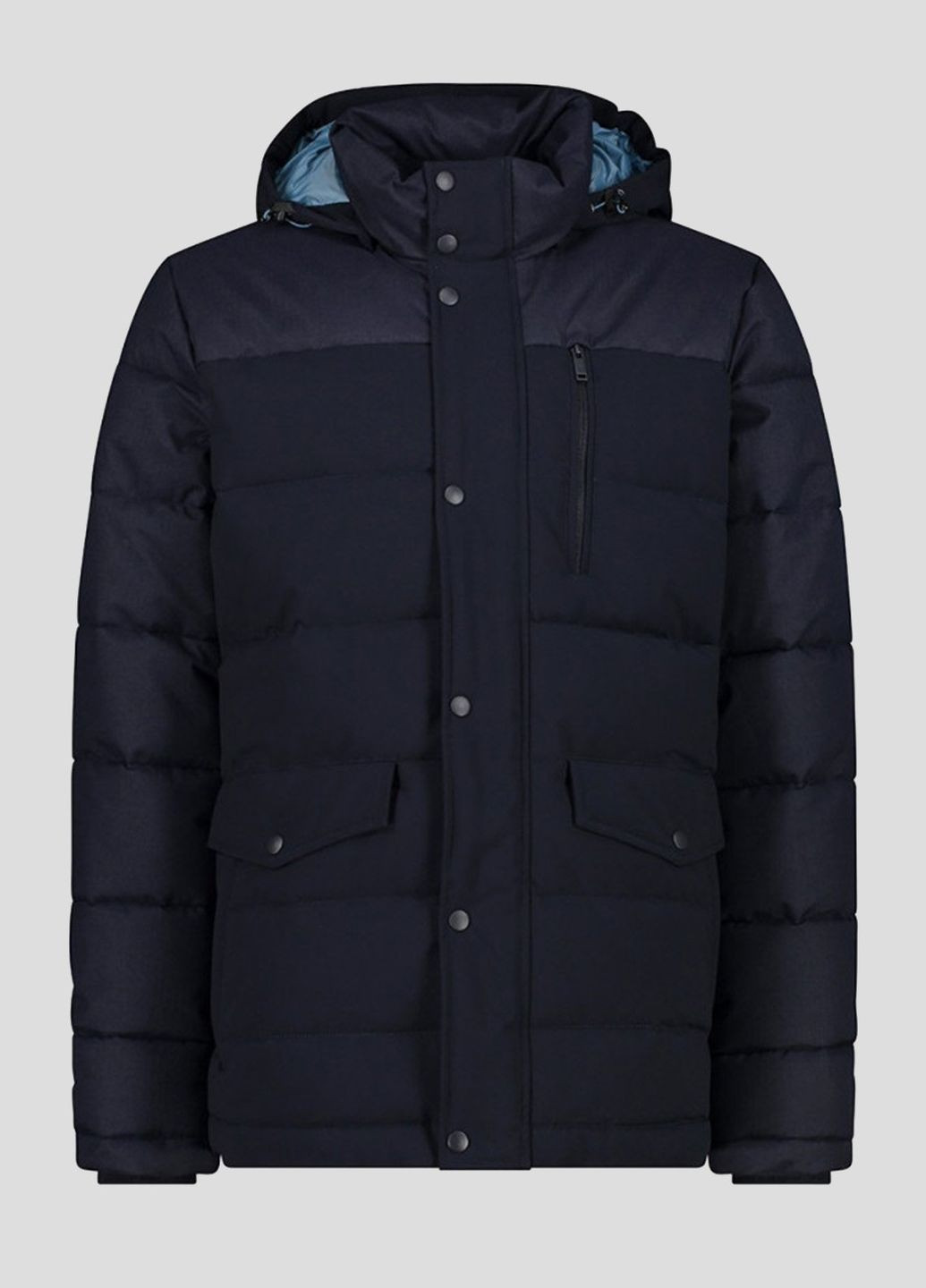 Темно-синяя зимняя мужская синяя куртка long jacket snaps hood CMP