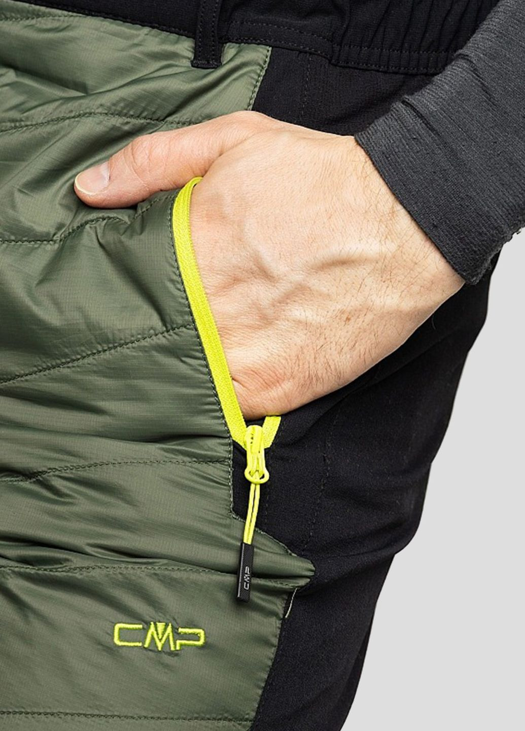 Черно-зеленые горнолыжные брюки Man Pant Hybrid CMP (264291925)