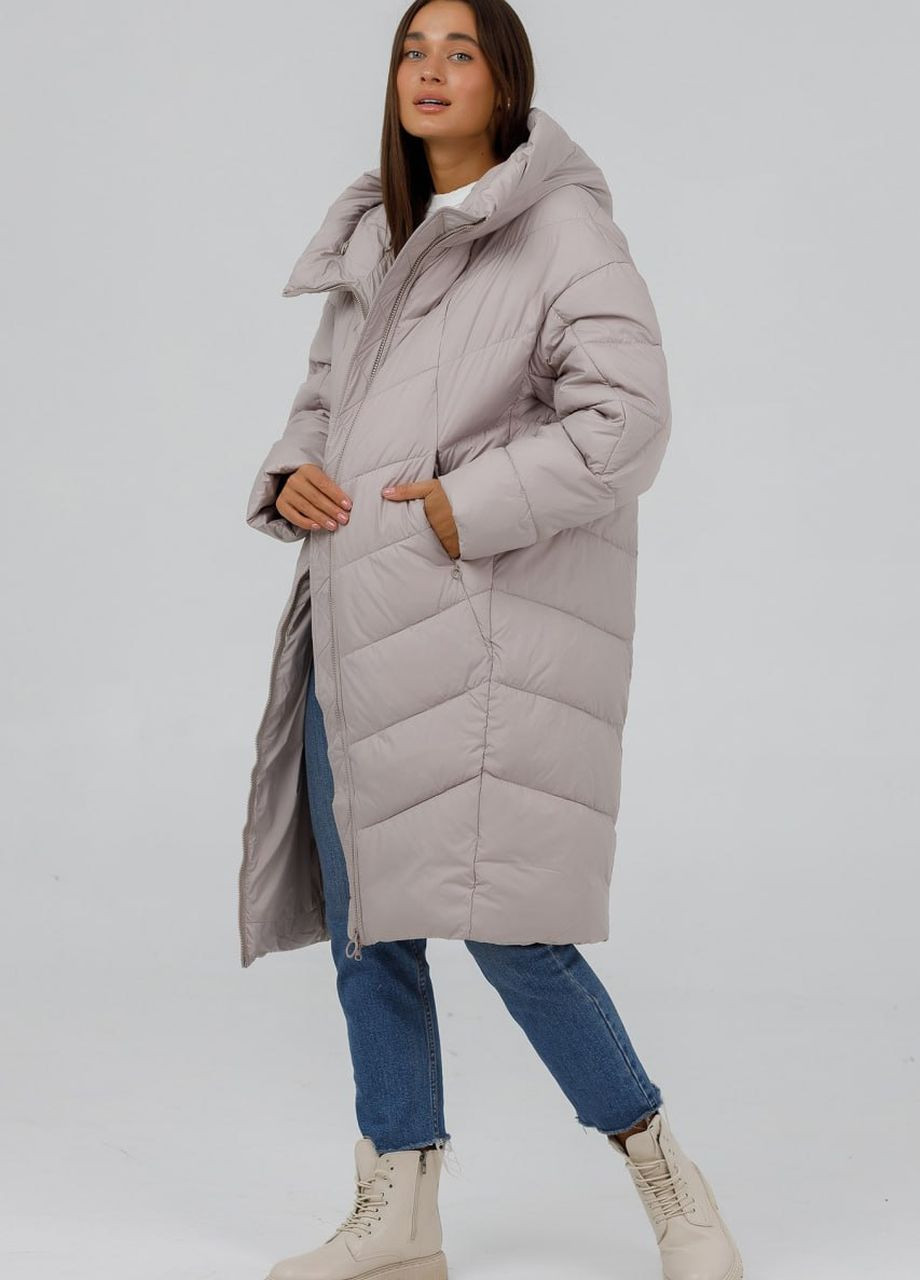 Айвори зимняя пуховик-кокон батал айвори Towmy