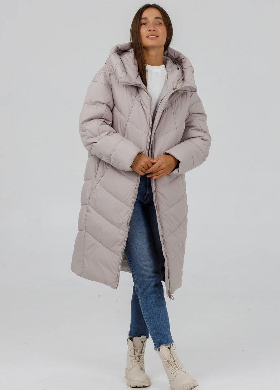 Айвори зимняя пуховик-кокон батал айвори Towmy