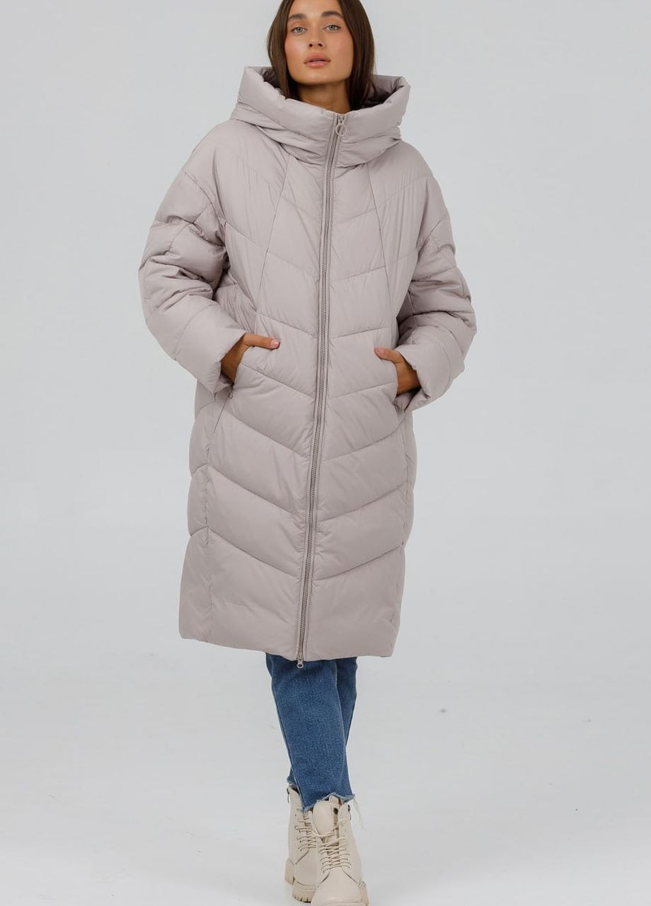 Айвори зимняя пуховик-кокон батал айвори Towmy