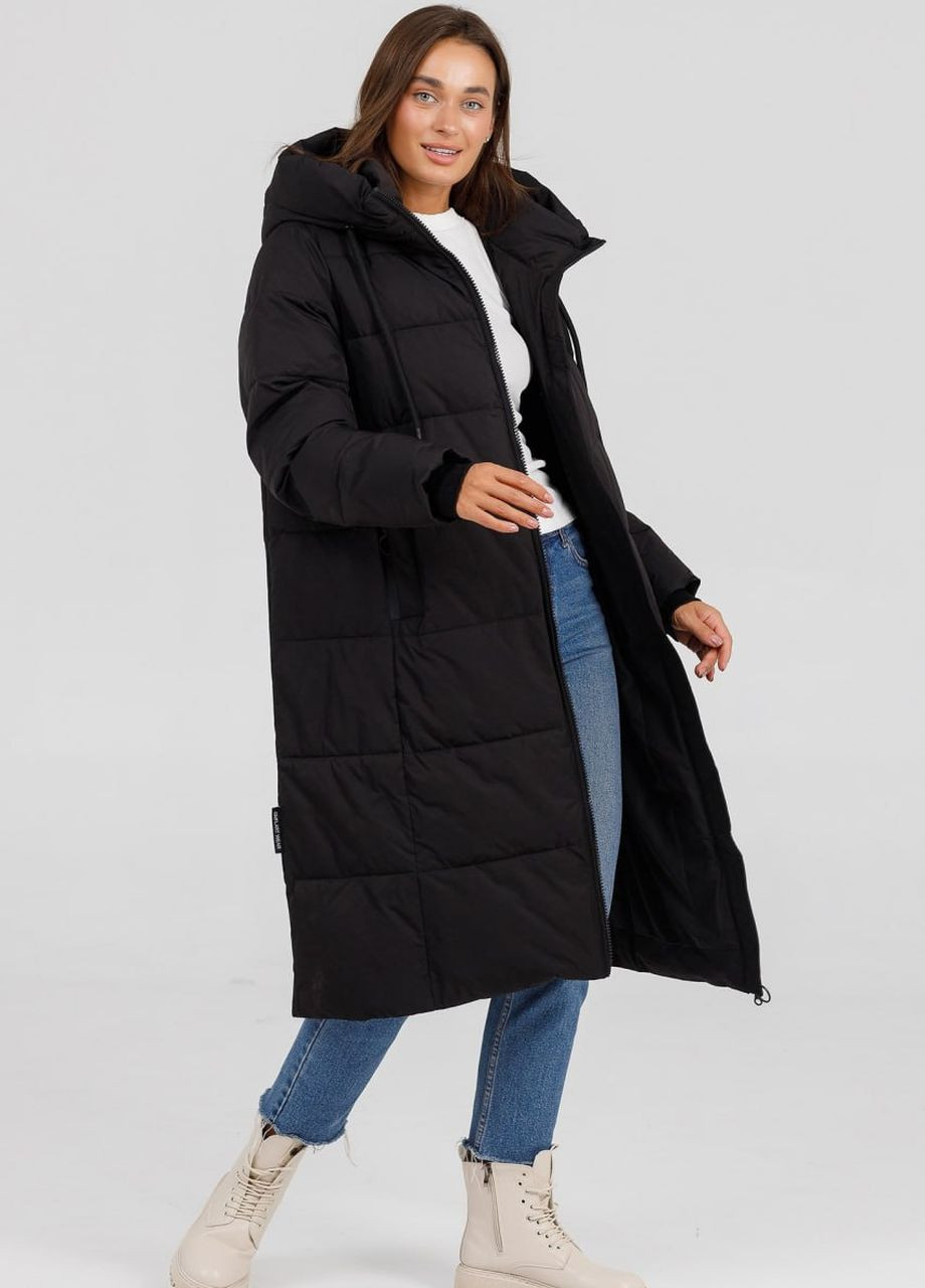 Чорна зимня пуховик жіночий батал janiee чорний Black