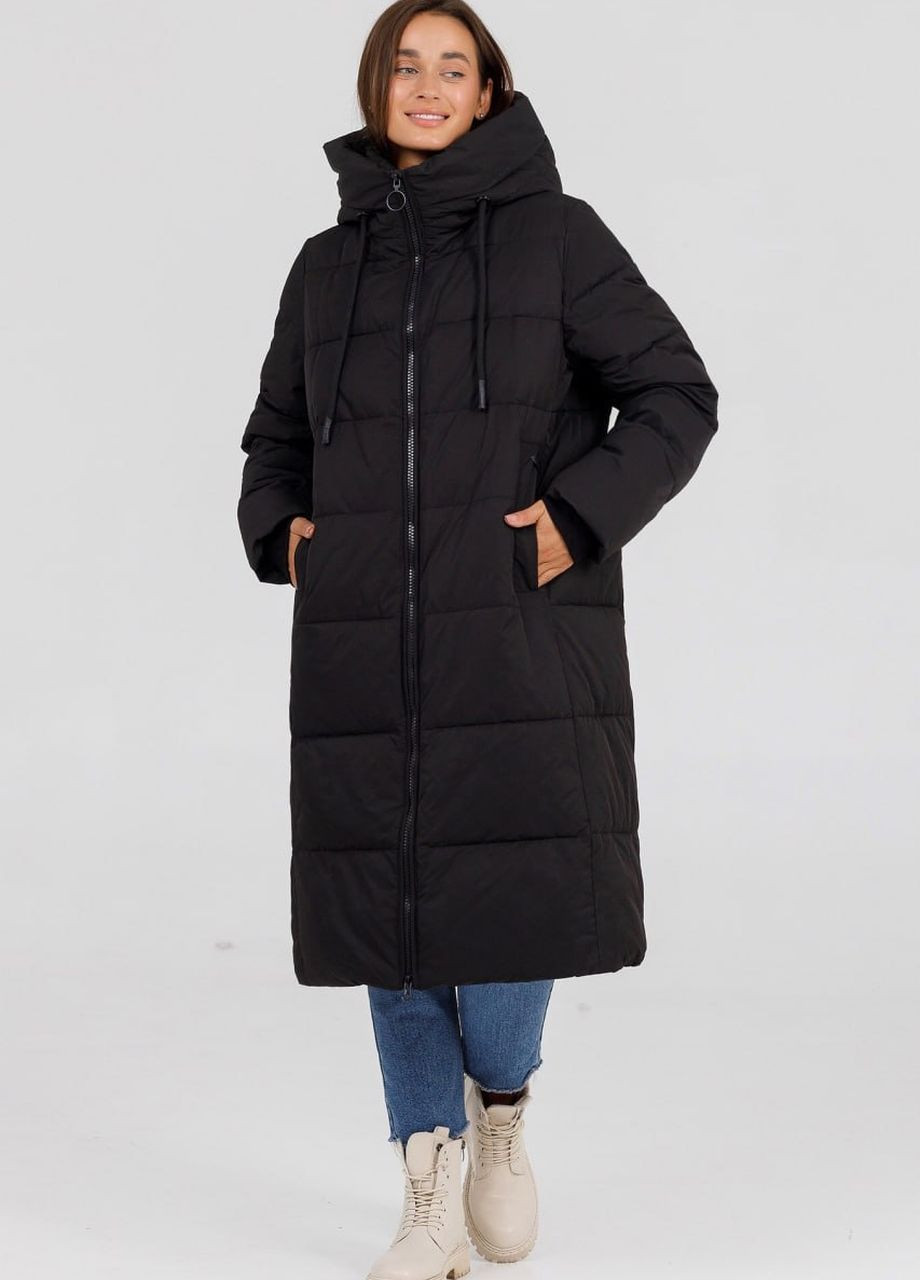Чорна зимня пуховик жіночий батал janiee чорний Black