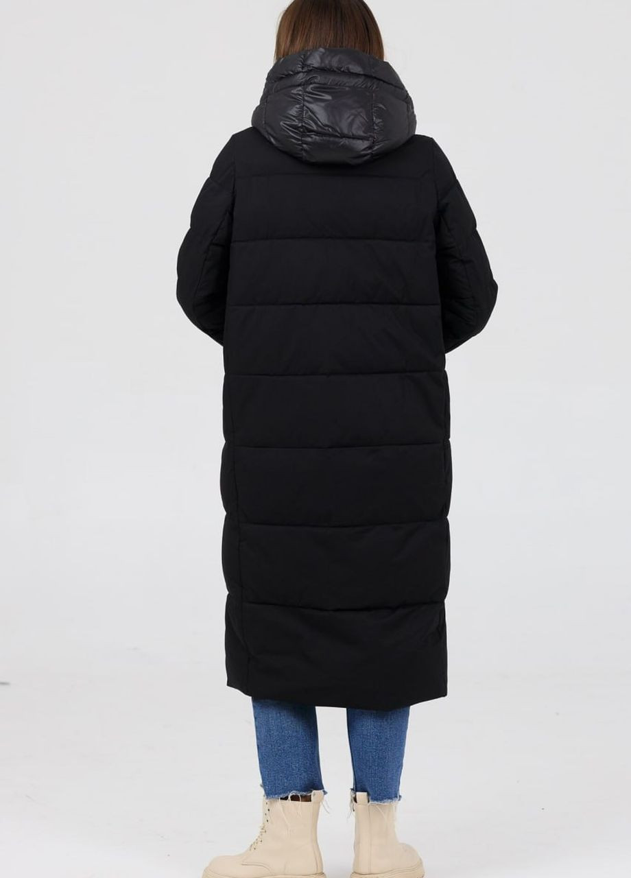 Черная зимняя пуховик спорт шик черный Fodarlloy