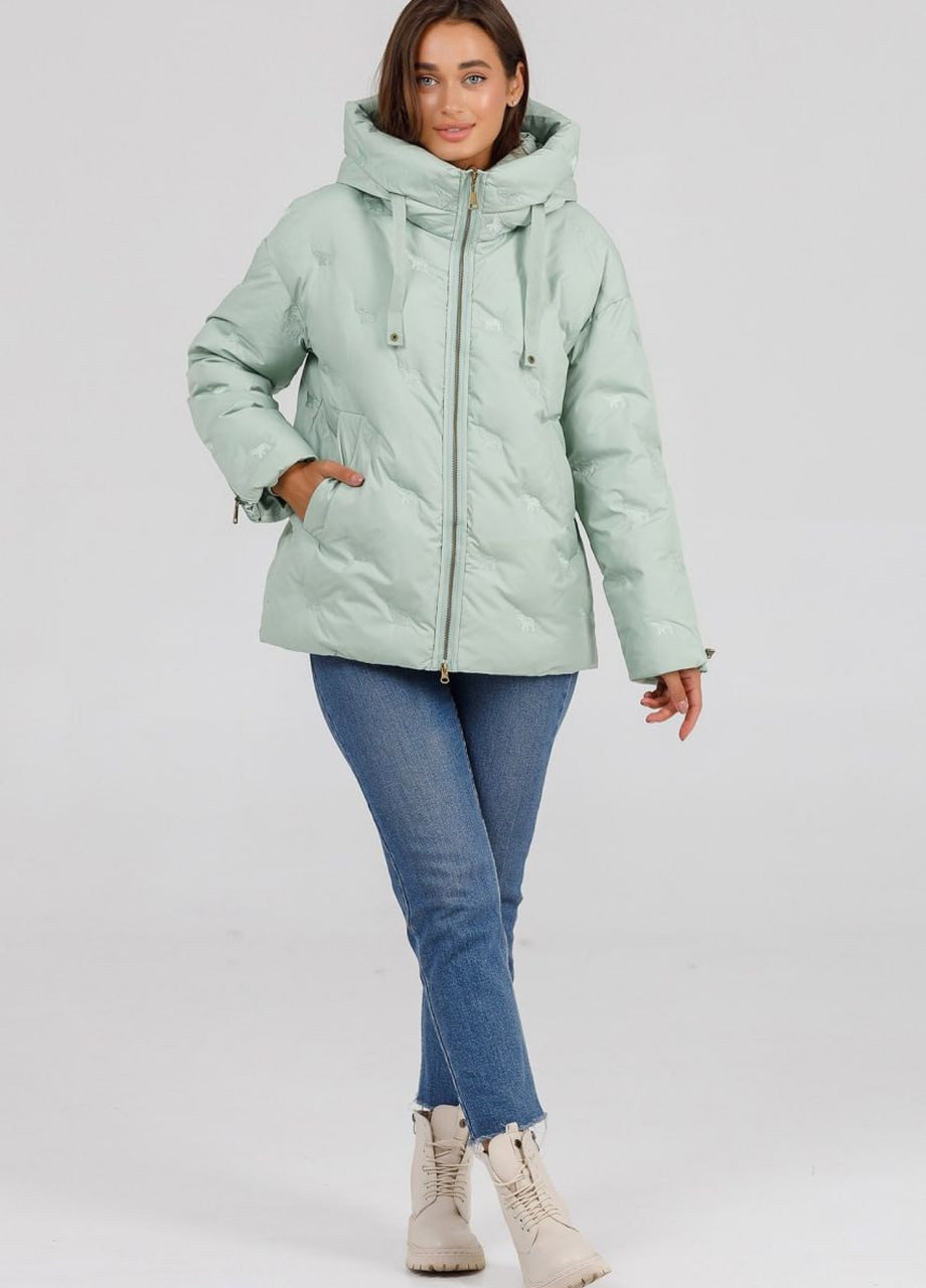 М'ятна зимня молодіжна куртка автоледі oversize ментол Lora