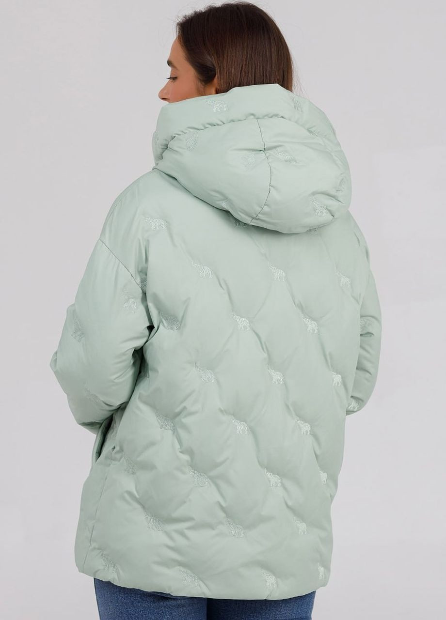 М'ятна зимня молодіжна куртка автоледі oversize ментол Lora