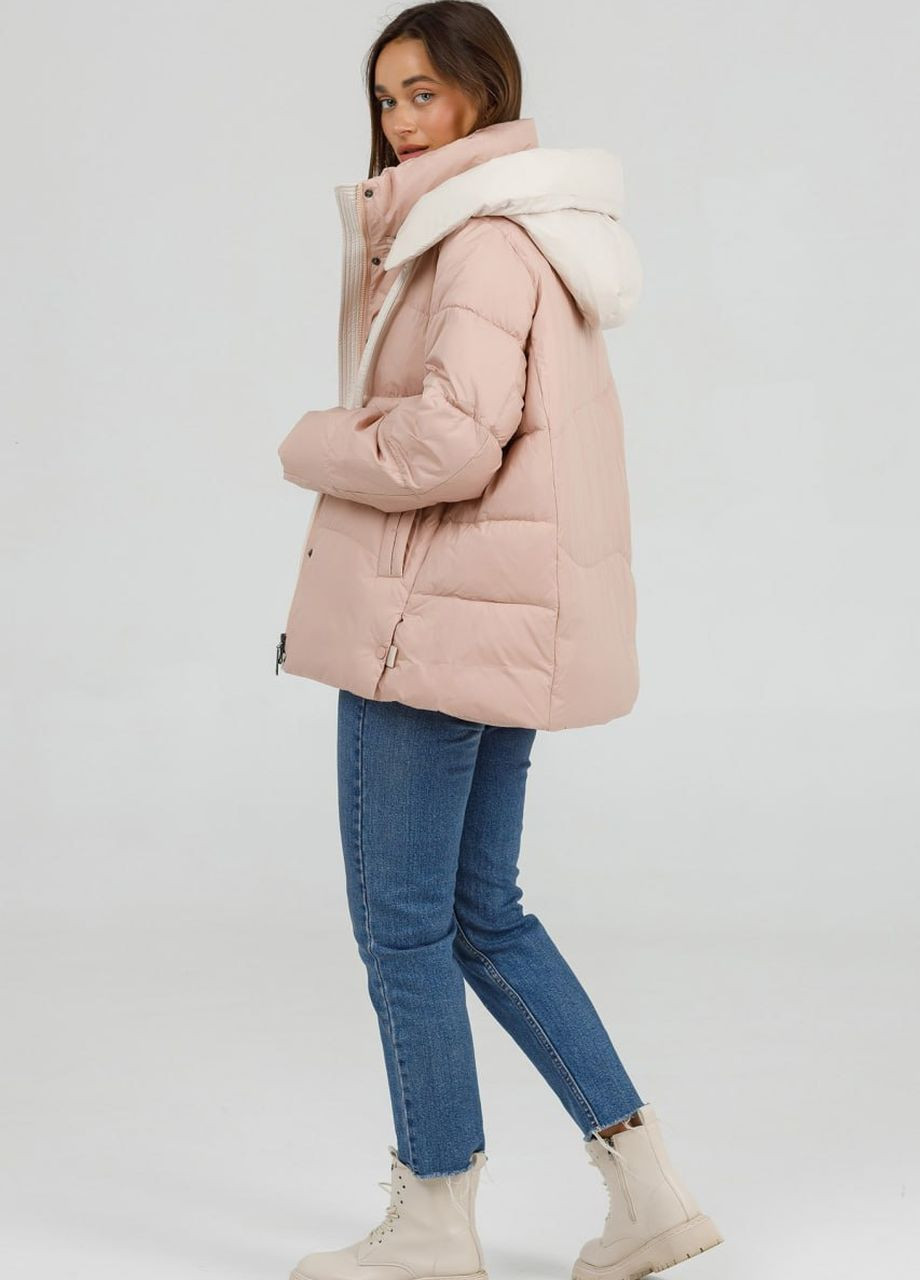 Світло-рожева зимня куртка-зефірка oversize рожевий зефір Lora