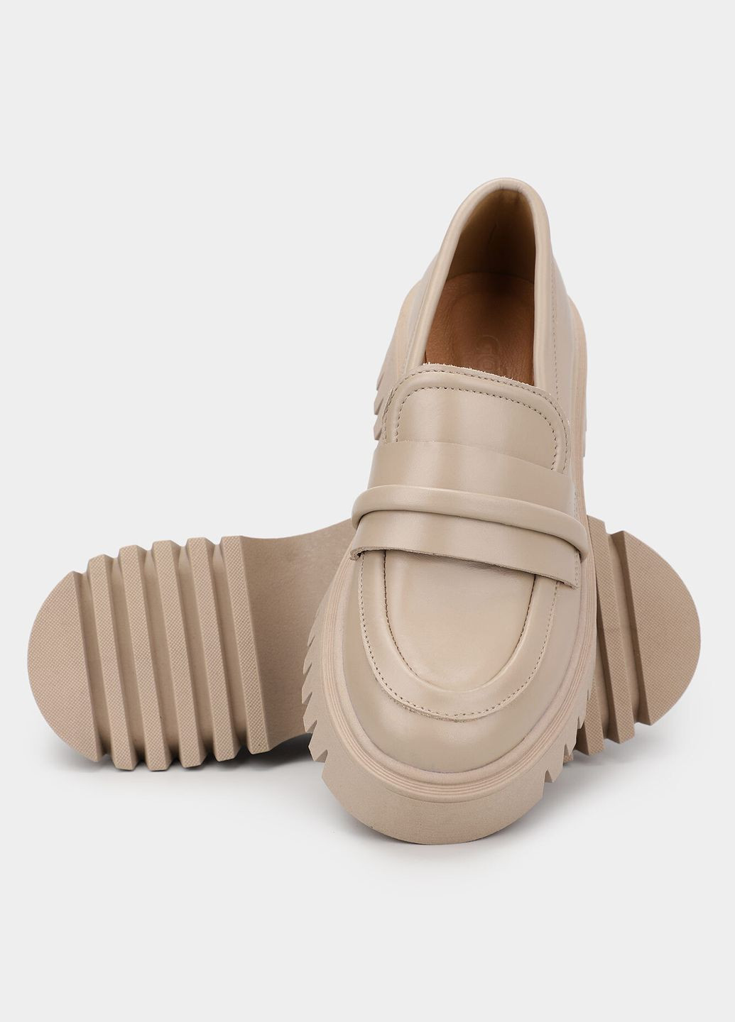 Garne Женские лоферы бежевый з натуральная кожа, украина — демисезон (264295456)