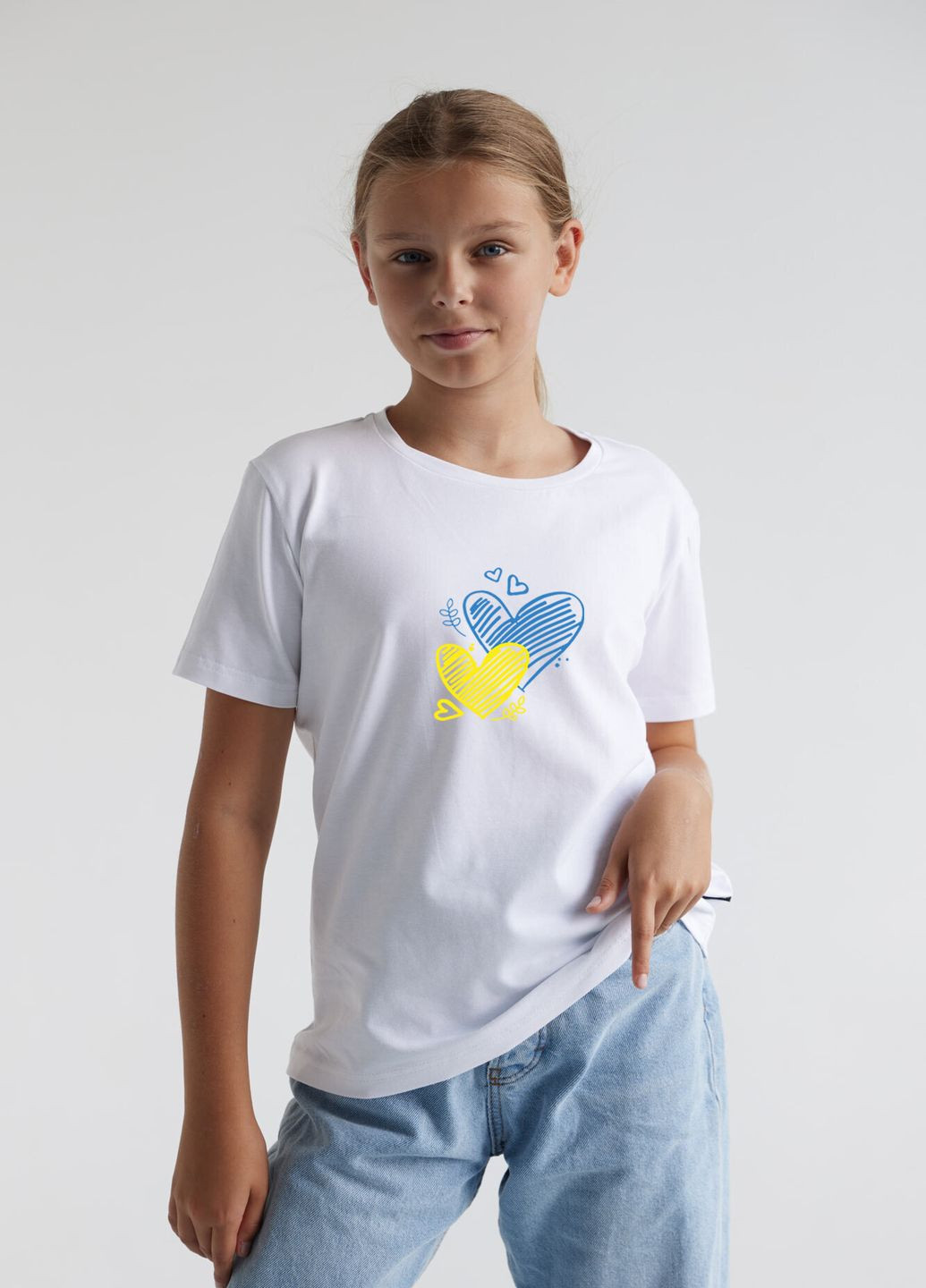 Белая летняя детская футболка hearts Garne