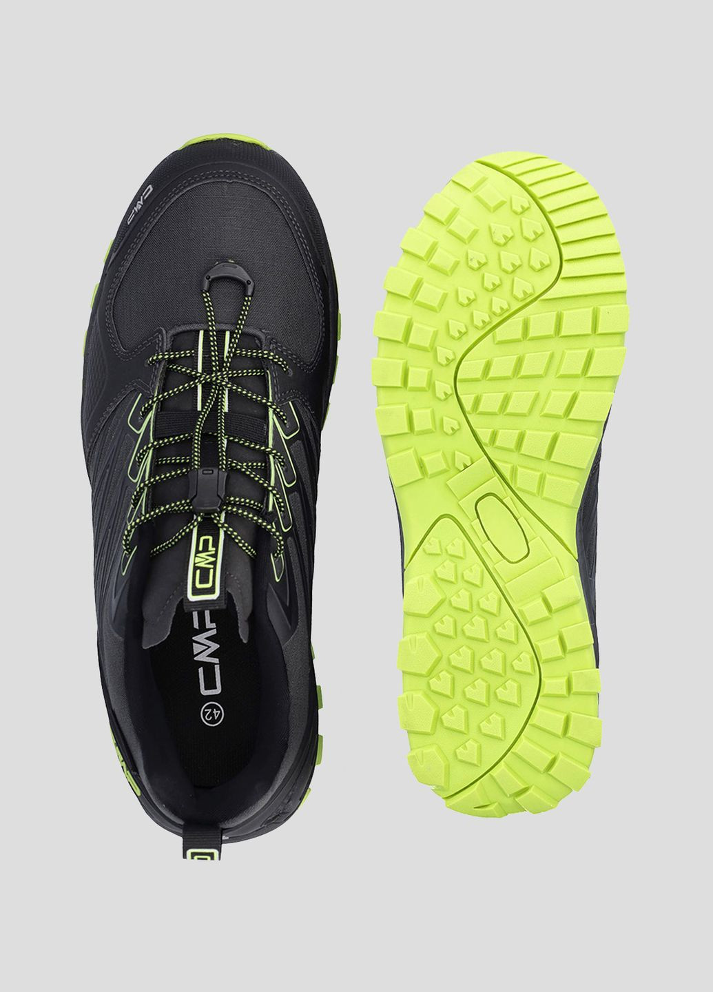 Серые демисезонные серые треккинговые кроссовки atik wp trail running shoes CMP