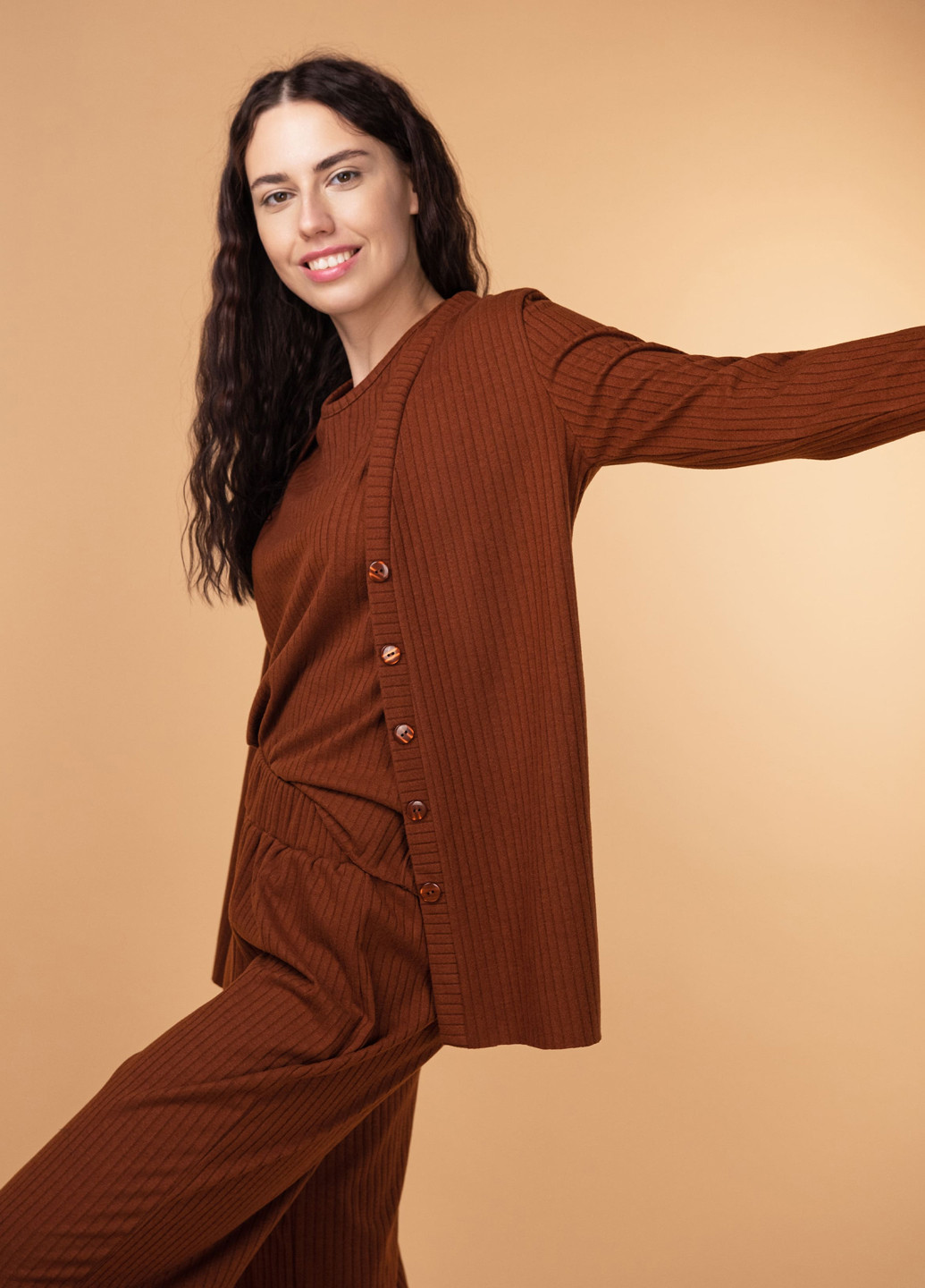 Коричневый демисезонный кардиган Brabrabra