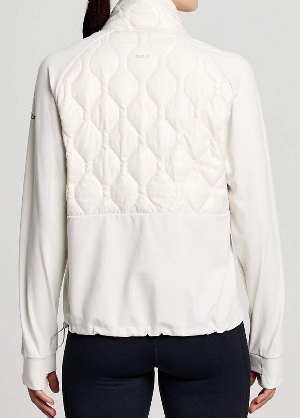 Молочная демисезонная спортивная куртка-анорак solstice oysterpuff half zip Saucony