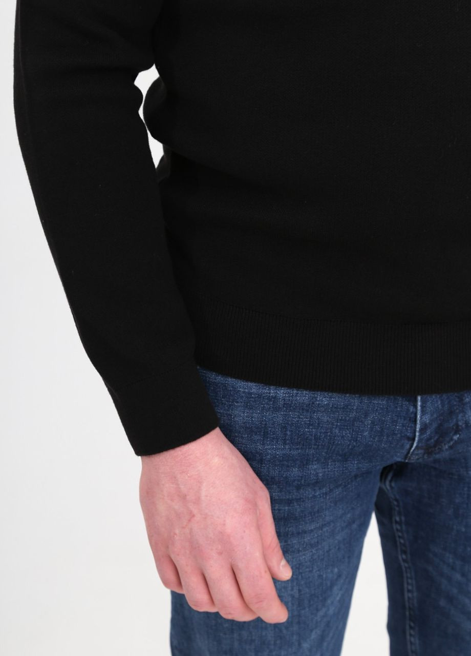 Черный зимний свитер мужской черный однотонный тонкий JEANSclub Пряма