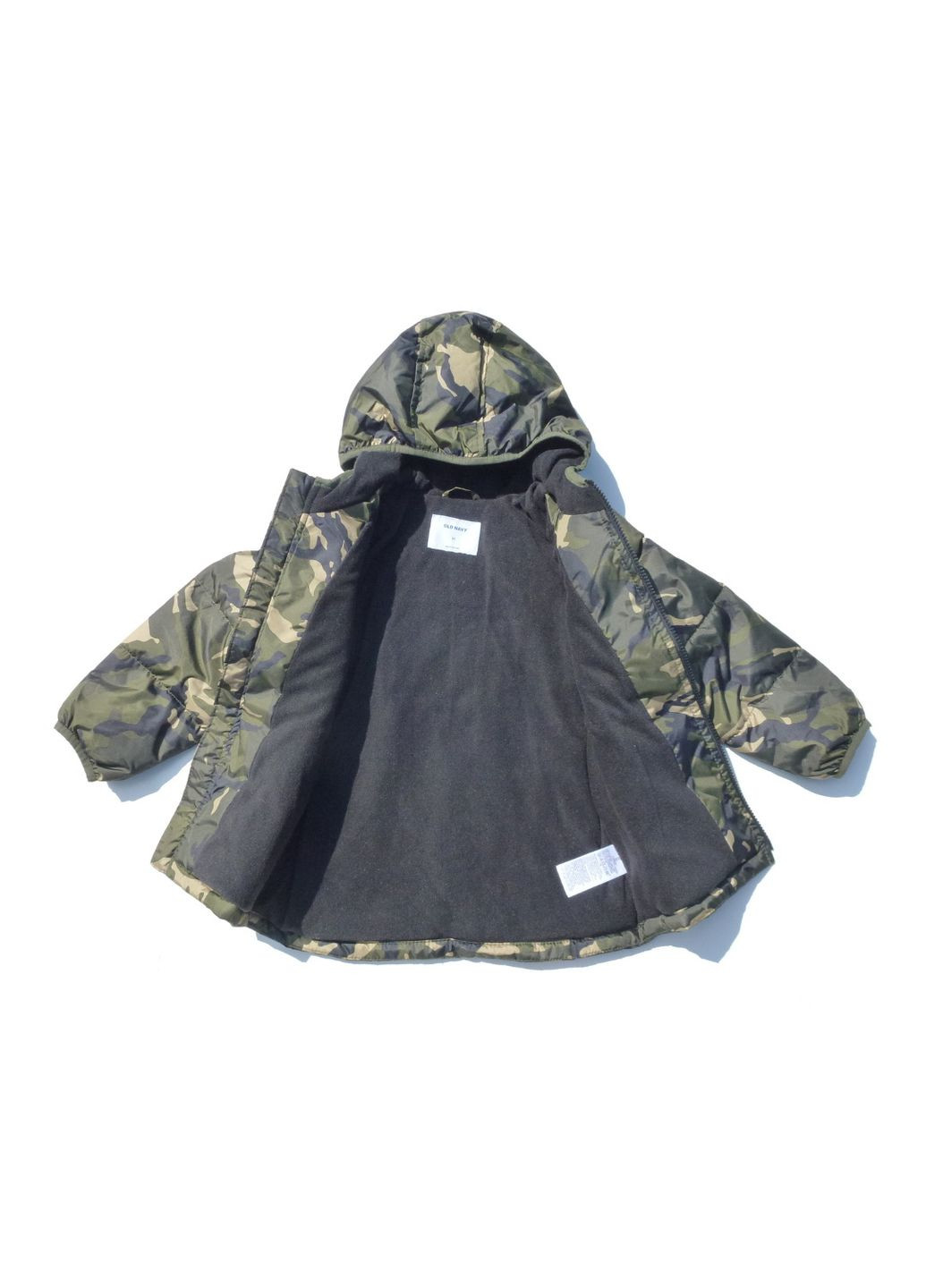 Оливкова (хакі) демісезонна куртка демісезонна стьобана, мілітарі принт, 92-98 см, 2-3 р OldNavy