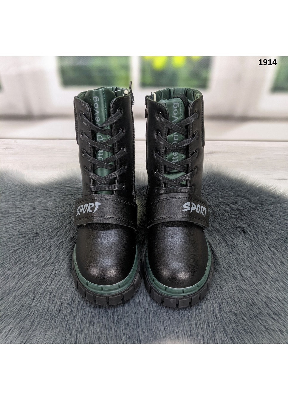 Черные повседневные зимние ботинки зимние детские для девочки Канарейка