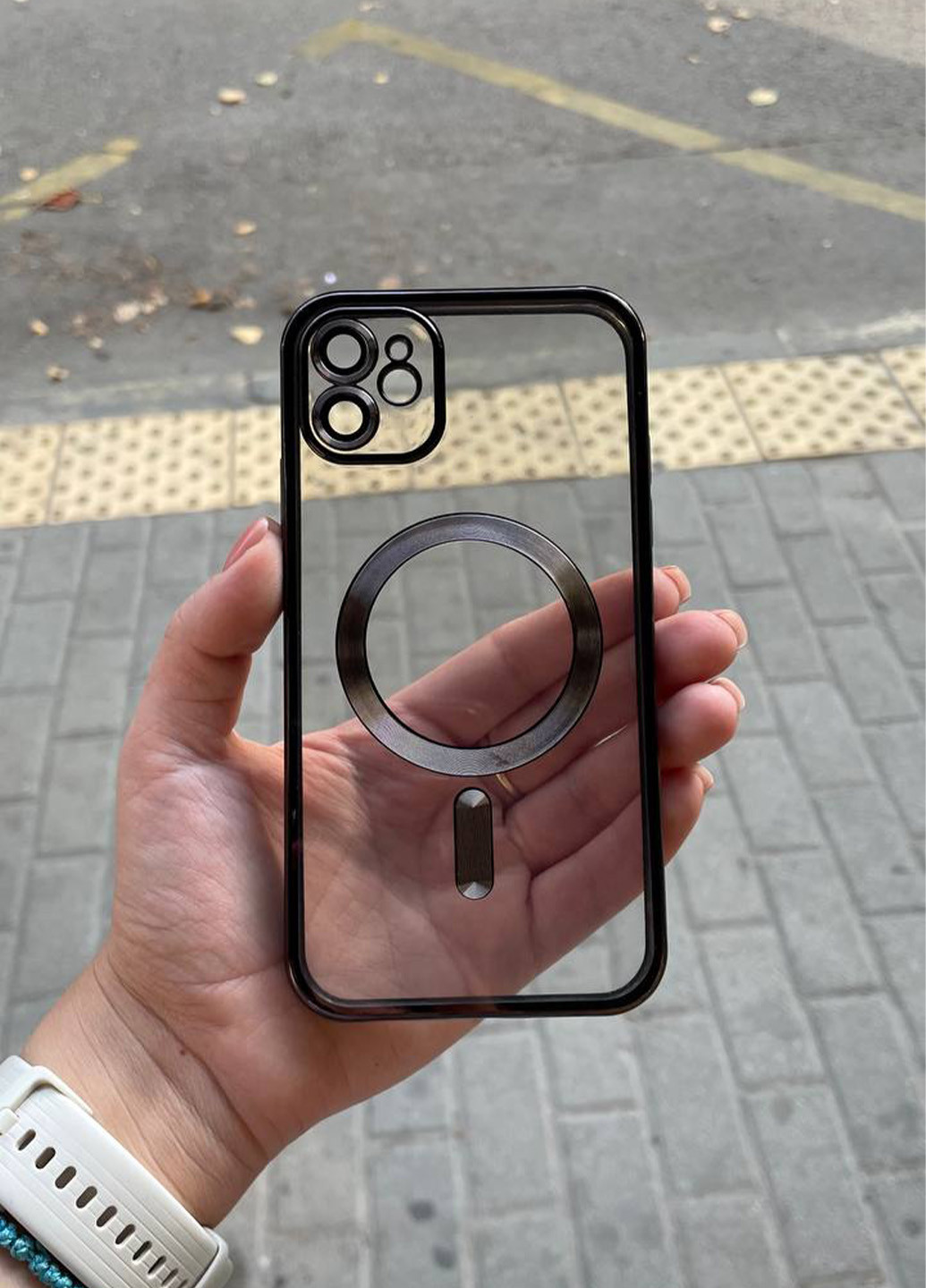 Чехол для iPhone 12 Shining with MagSafe защита камеры Black No Brand (264478018)