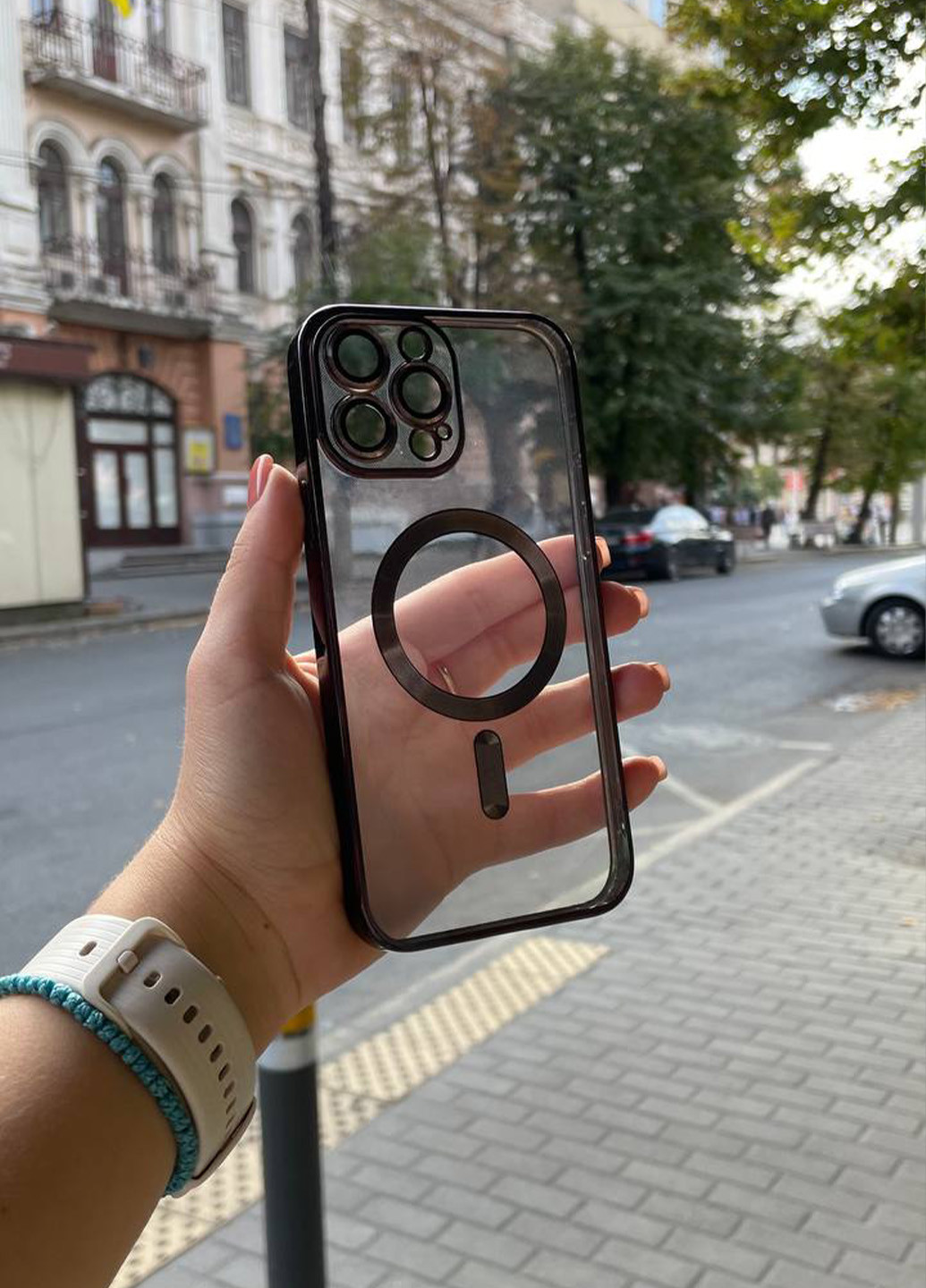 Чохол для iPhone 14 Pro Max Shining with MagSafe захист камери Black No Brand (264477993)