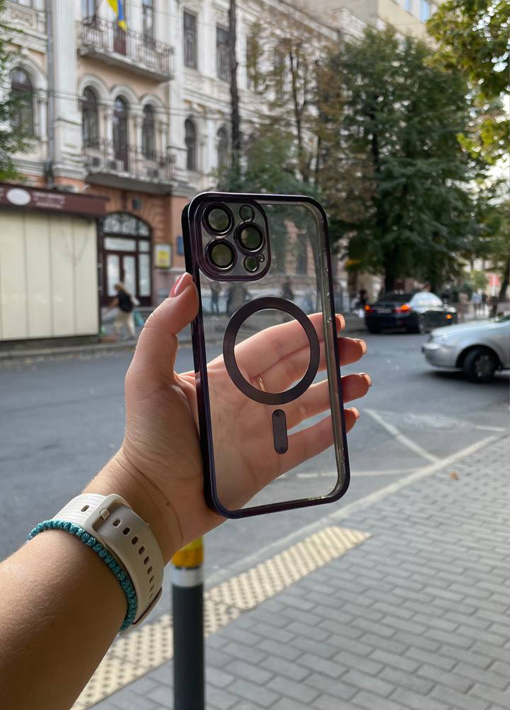 Чехол для iPhone 14 Pro Max Shining with MagSafe защита камеры Deep Purple No Brand (264478043)