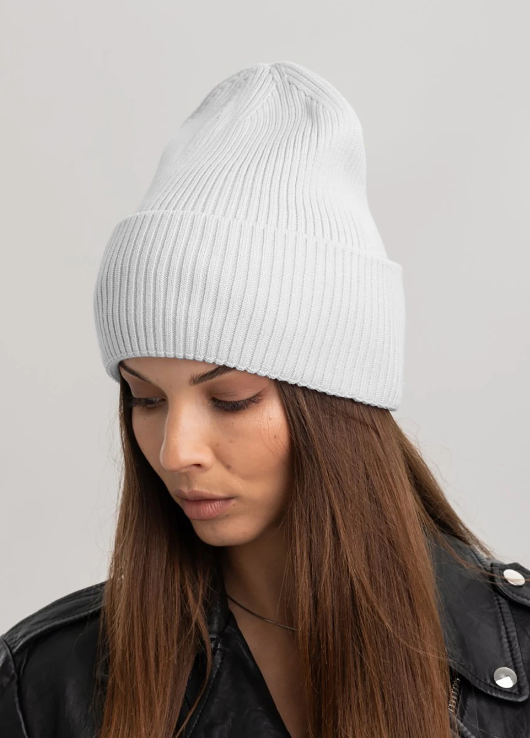 9068 В'язана шапка "Делфі" Білий 013 56р Anmerino (264389772)