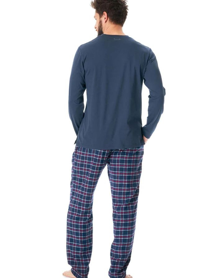 Хлопковая мужская пижама с брюками в клетку MNS 616 B23 Key (264748426)