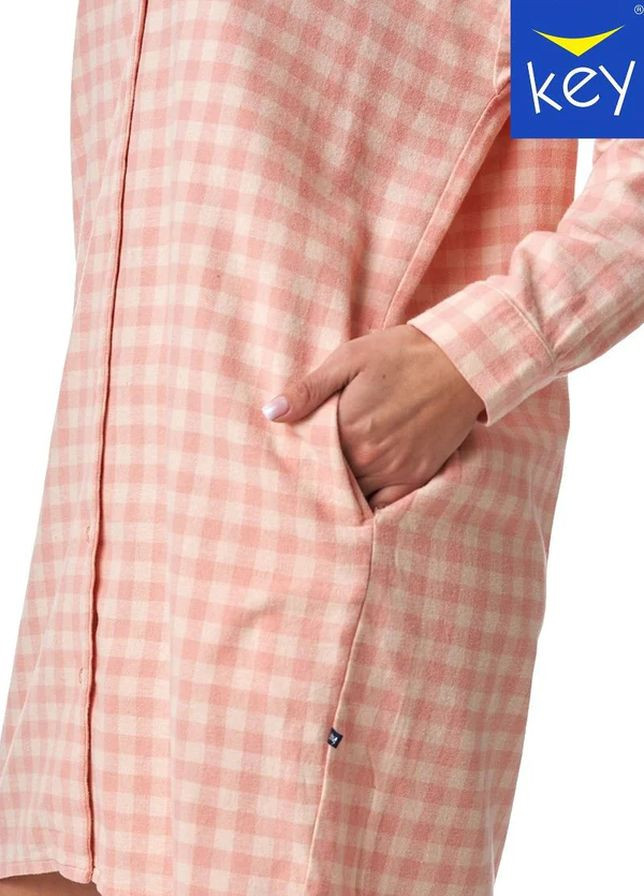 Ночная рубашка в клетку фланелевая LND 442 B22 Key (264748434)