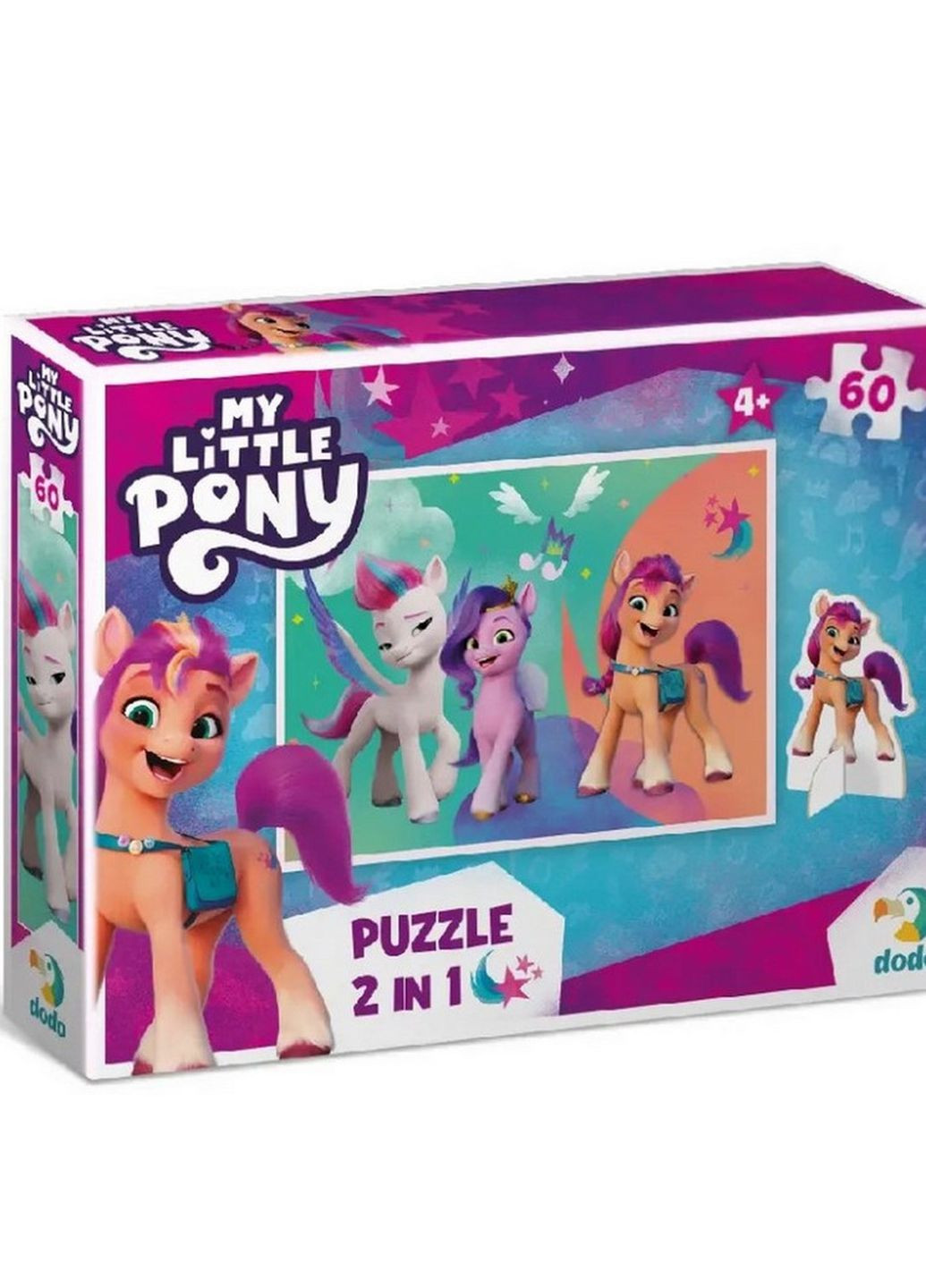 Дитячі Пазли My Little Pony "Пригоди Санні, Піпп та Зіпп" DoDo 200138 60 елементів, з фігуркою DoDo Toys (264392633)