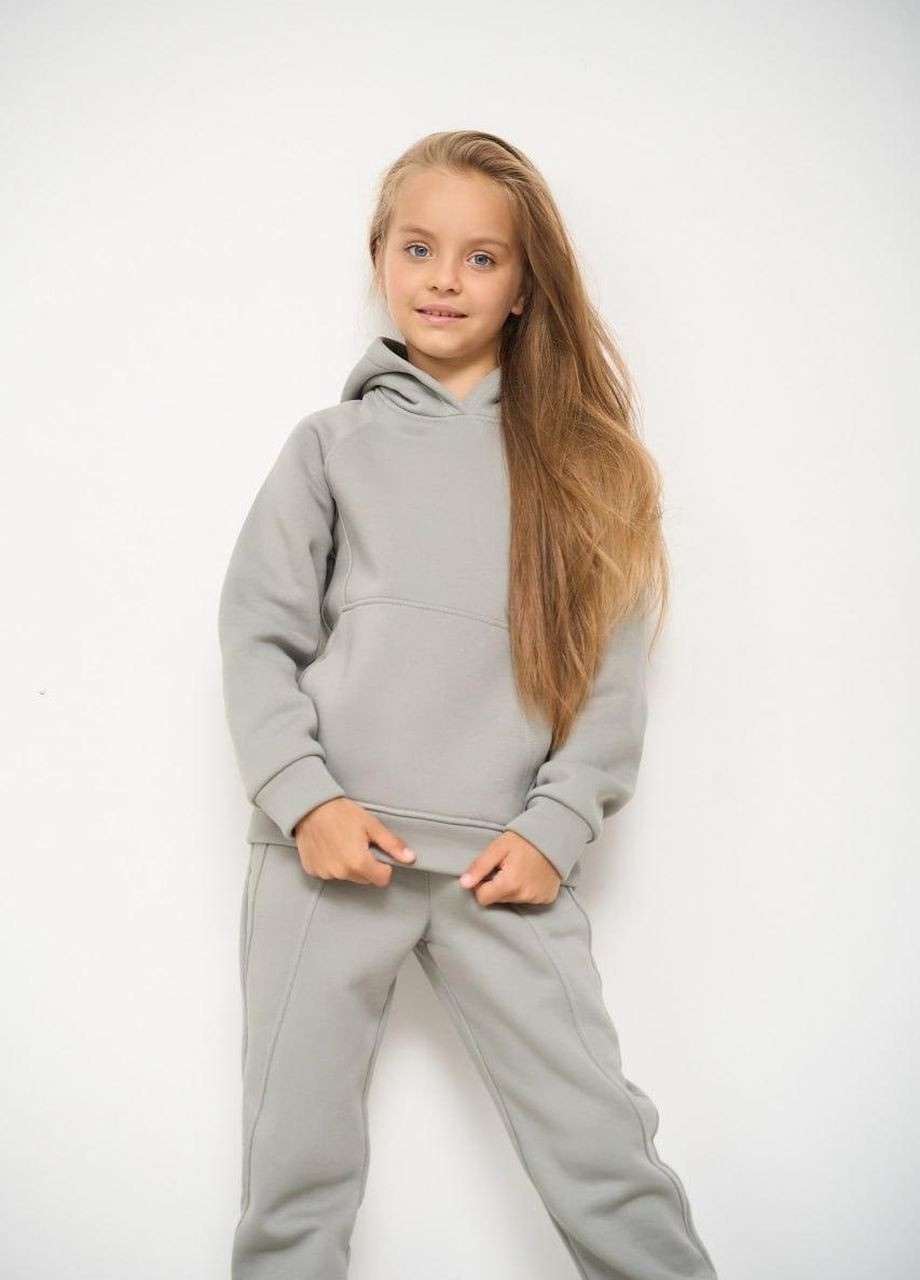 Теплий спортивний костюм дитячий на флісі для хлопчика/дівчики 116-158 кофта+штани світлий хакі No Brand (264650006)