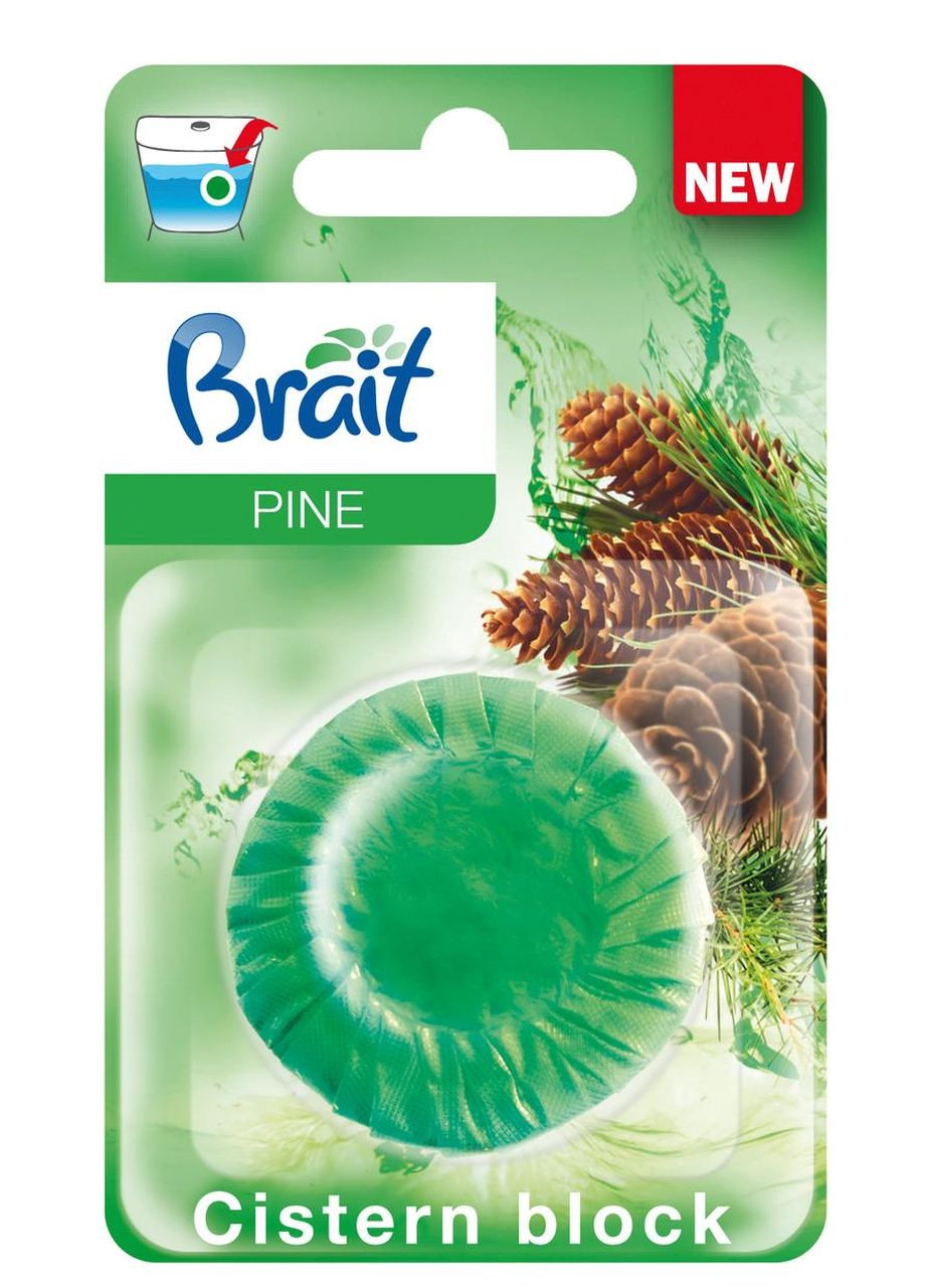 Таблетка для чищення зливного бачка Pine з ароматом хвої 50 г Brait (264395838)