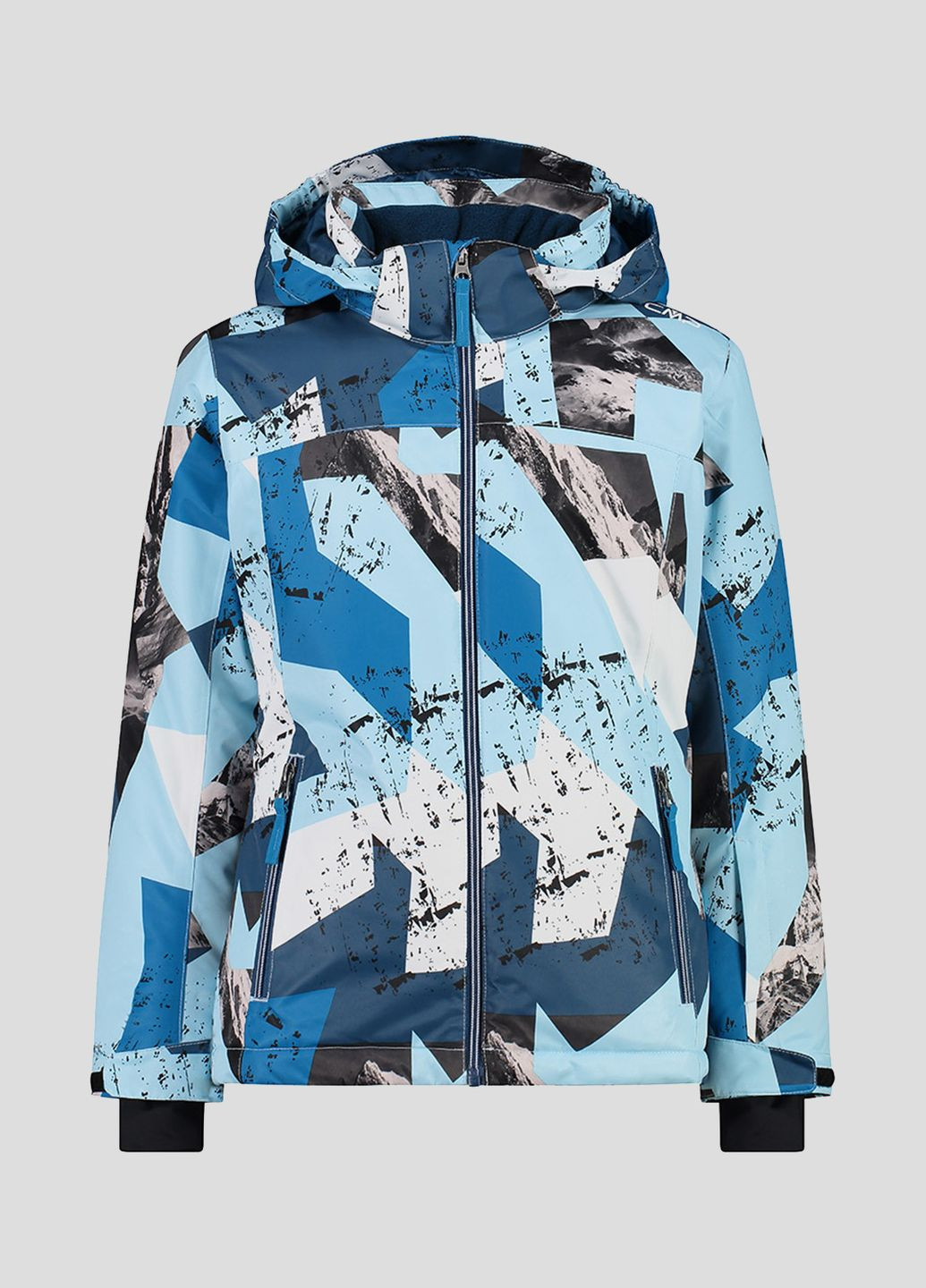 Голубая демисезонная детская лыжная куртка kid g jacket snaps hood CMP