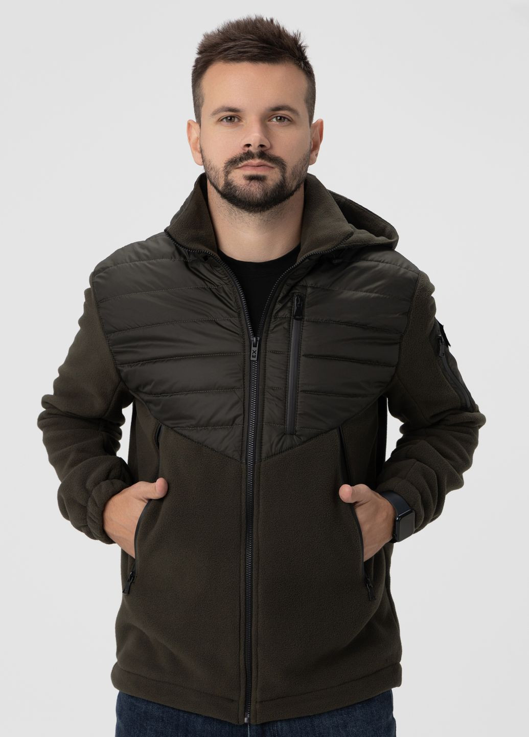 Оливковая (хаки) демисезонная куртка Riccardo