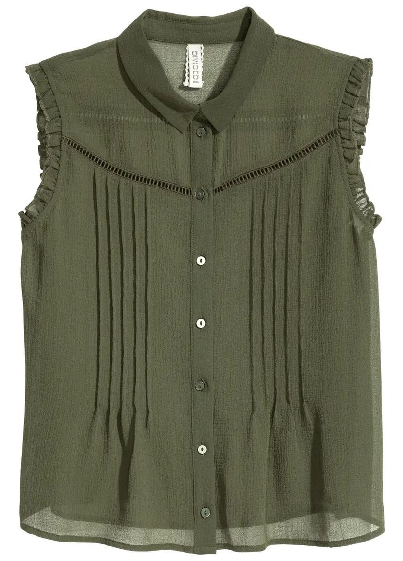 Оливковая (хаки) демисезонная блуза б/р H&M