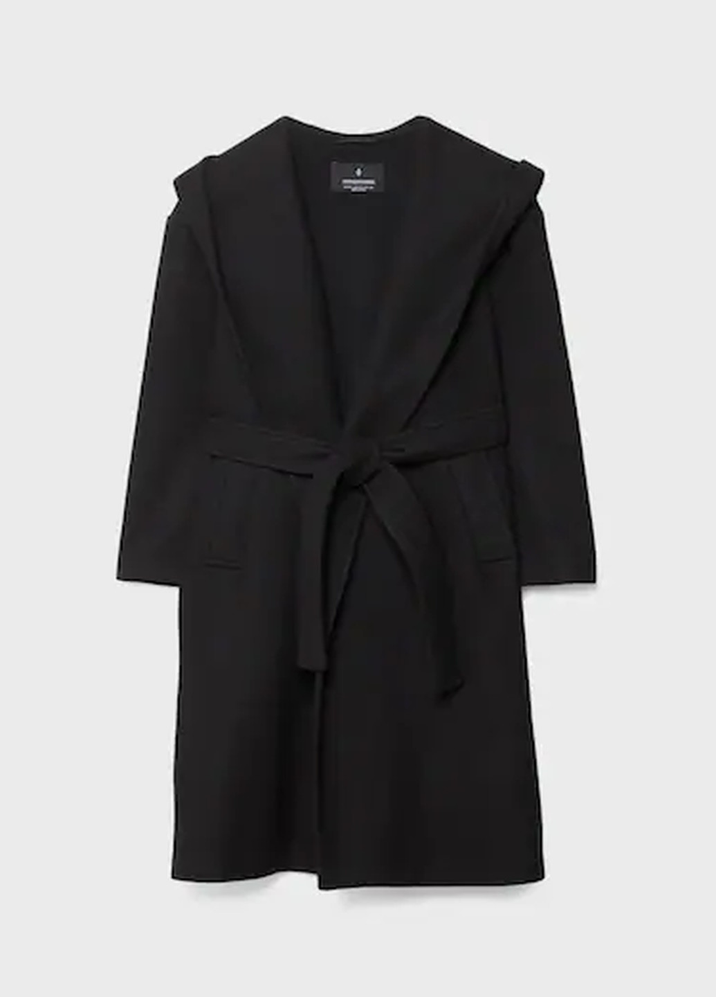 Черное демисезонное Пальто Stradivarius