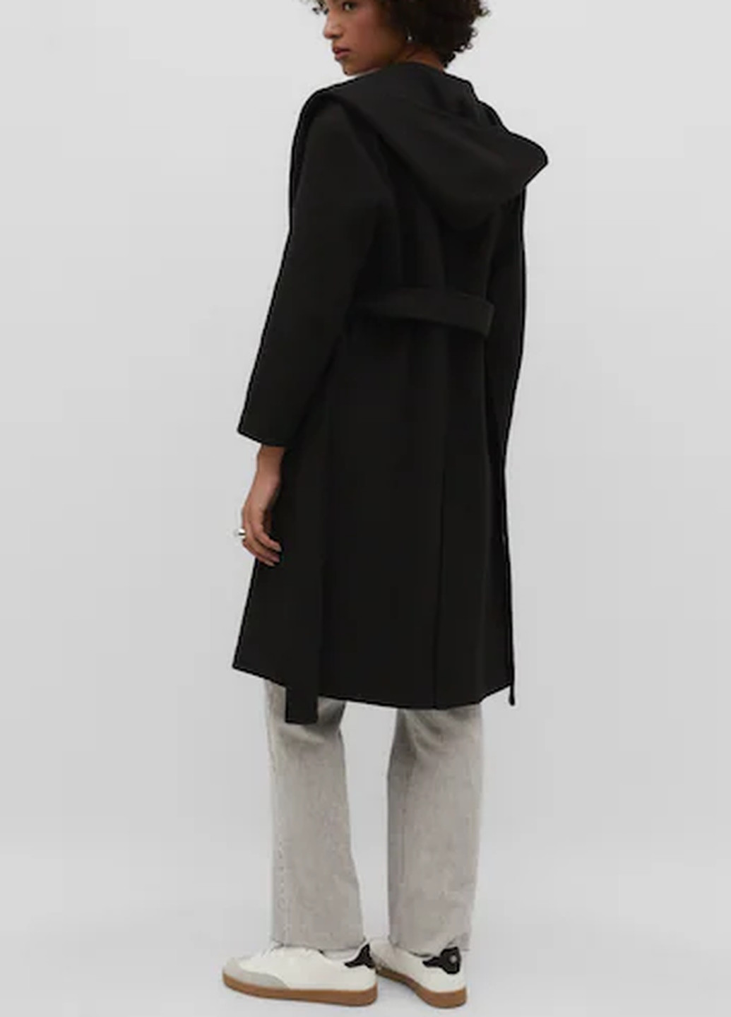 Черное демисезонное Пальто Stradivarius