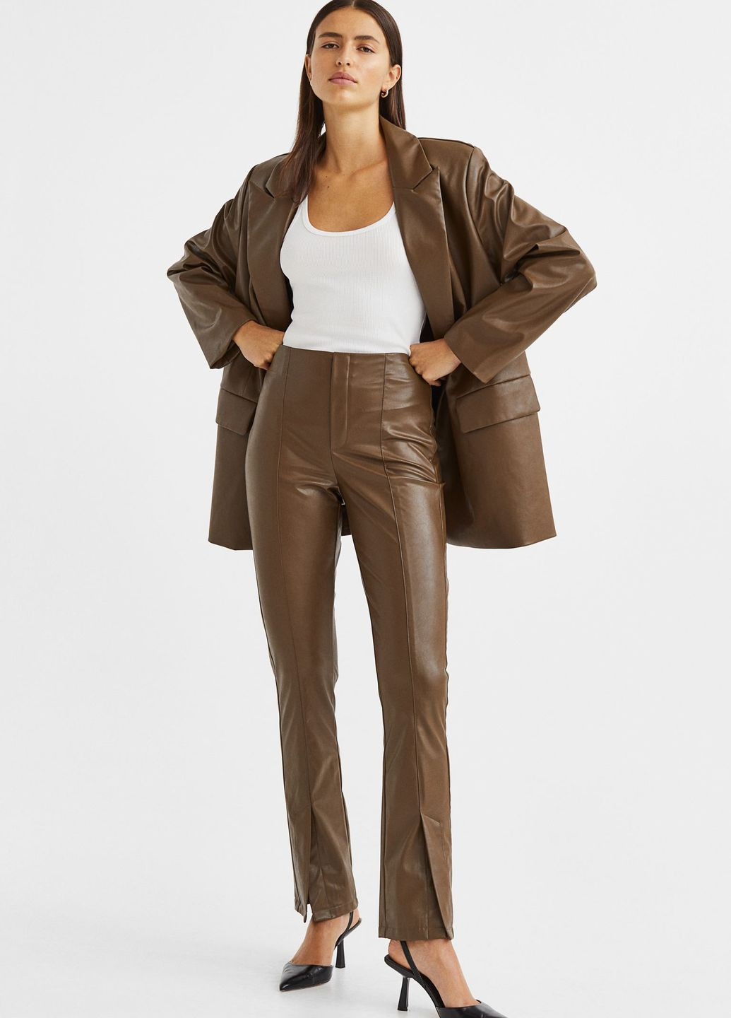 Брюки из искусственной кожи H&M (264562645)