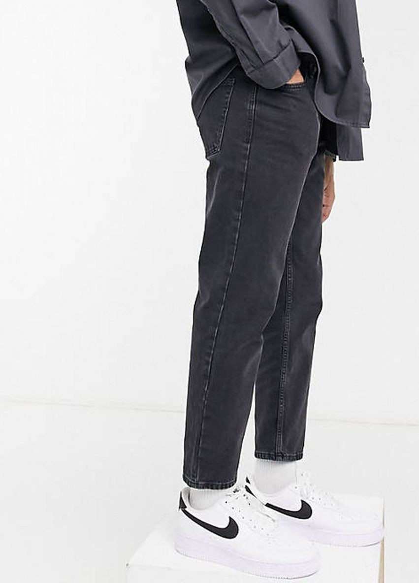 Темно-серые демисезонные джинси вільного крою мом 118817520 Grey New Look