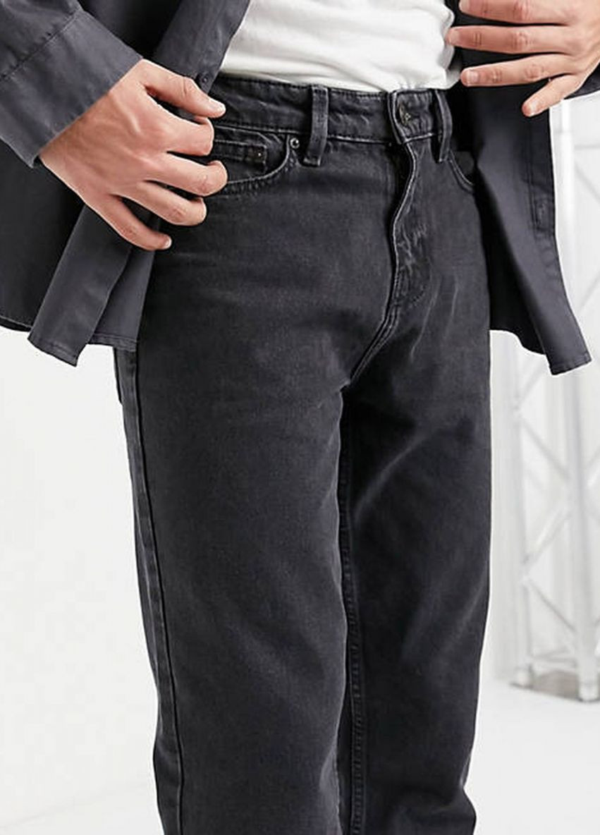 Темно-серые демисезонные джинси вільного крою мом 118817520 Grey New Look