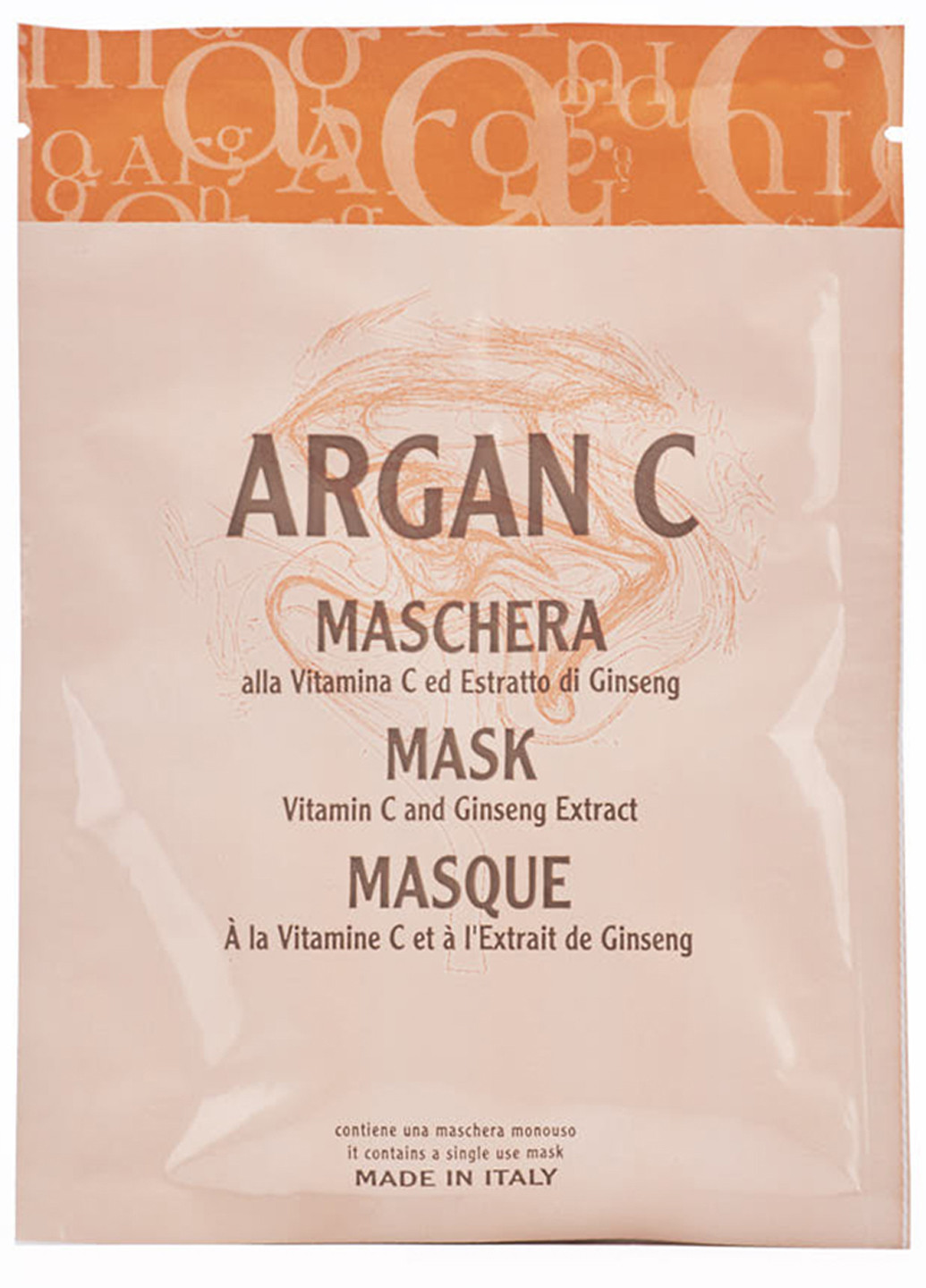 Антиоксидантна Тканинна Маска для Обличчя Argan C з Вітаміном С і Екстрактом Женьшеню 0565 Arganiae (264644059)