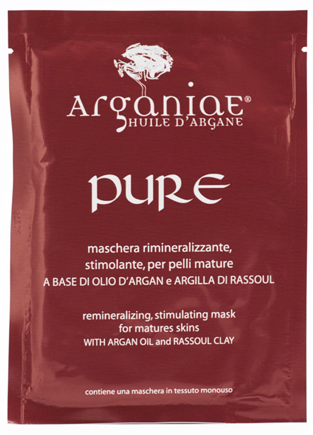 Нормалізуюча Тканинна Маска для Обличчя Pure Ремінералізуюча з Rhassoul Глиною 0235 Arganiae (264644060)