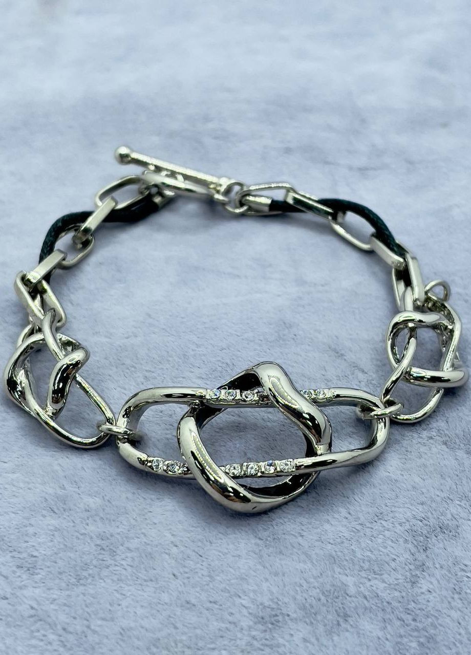 Браслет ланцюг зі стразами 19 см No Brand (264660231)