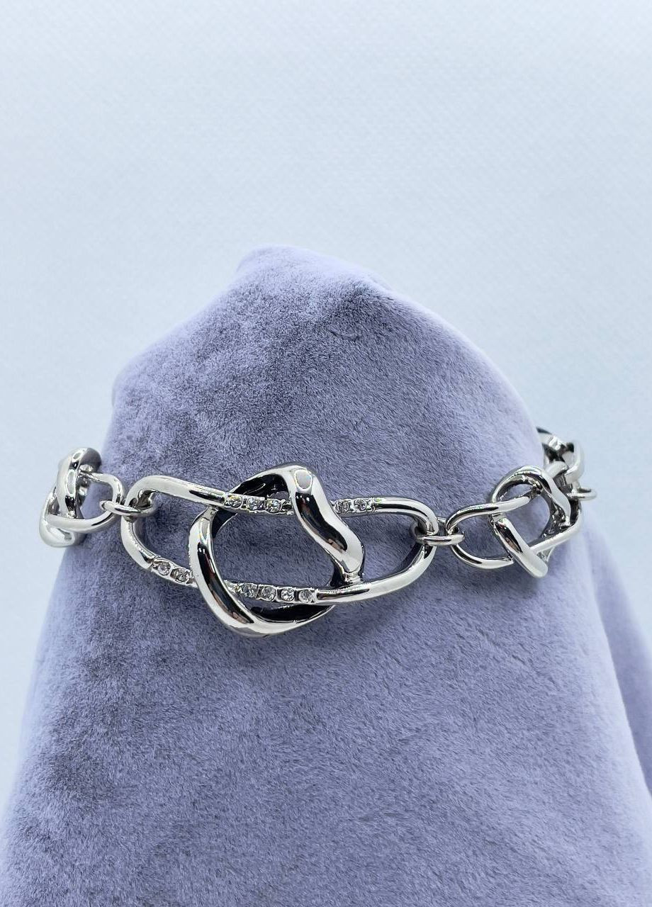 Браслет ланцюг зі стразами 19 см No Brand (264660231)