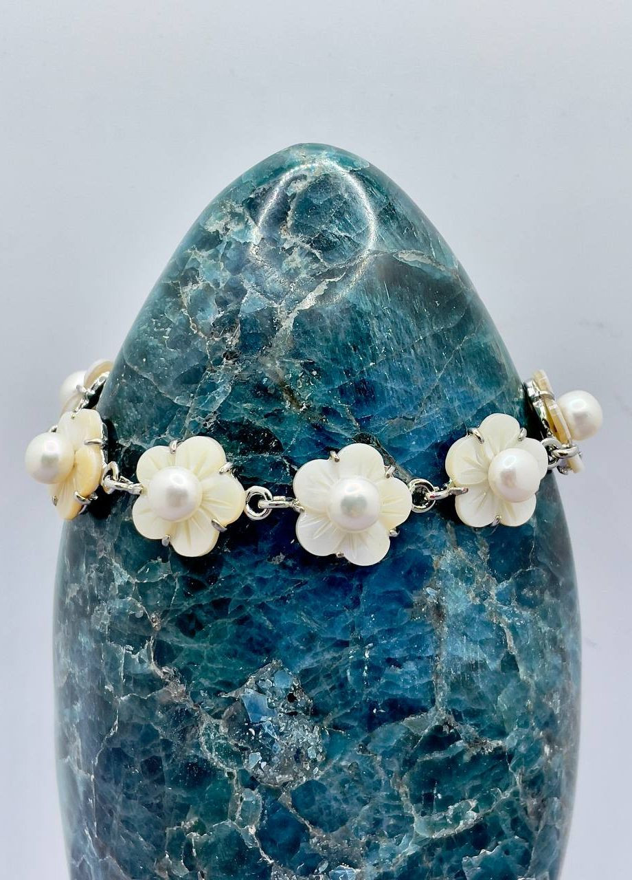 Браслет перламутр и жемчуг 19 см No Brand (264660315)