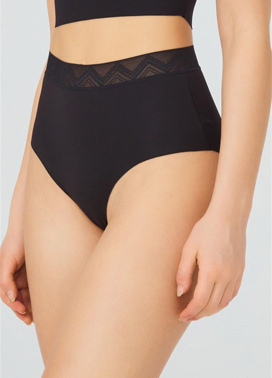 Высокие трусики слип Cottonhill CH4039 black (264738227)