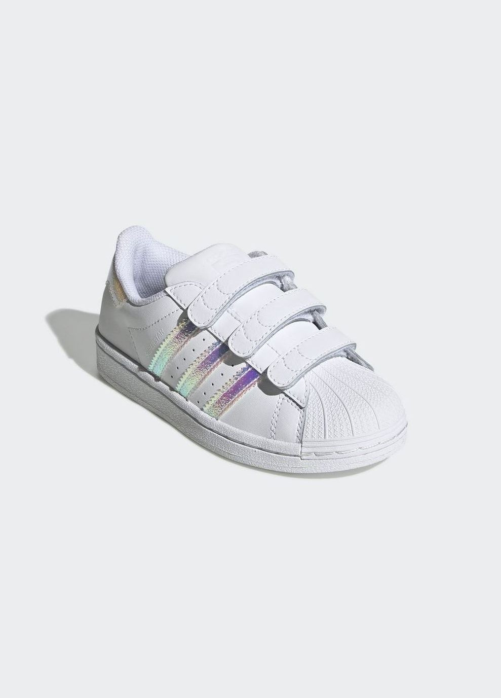 Белые всесезонные детские кроссовки superstar cf c fv3655 adidas