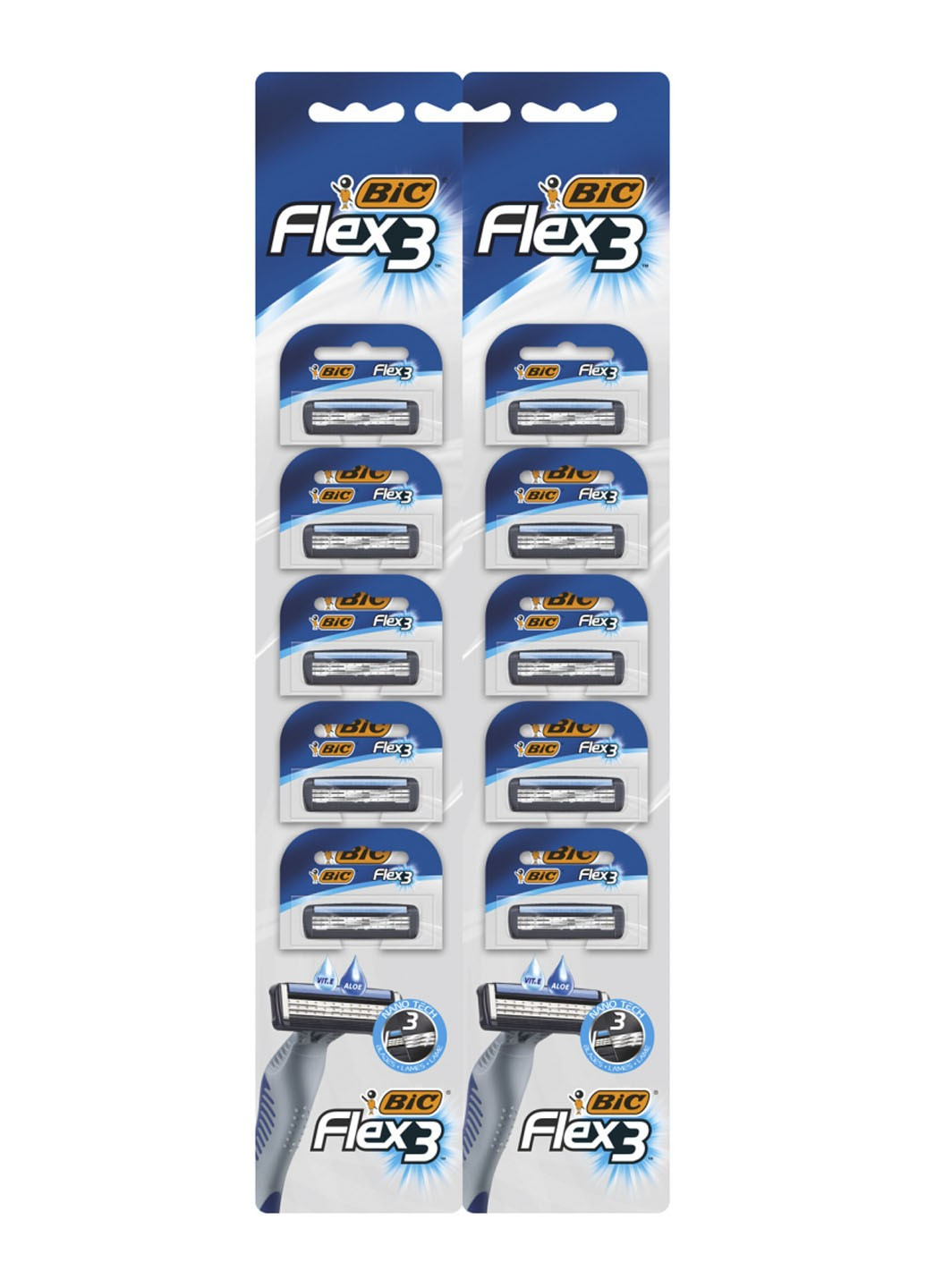 Набір бритв без змінних картриджів Flex 3 (10 шт) Bic (264668457)