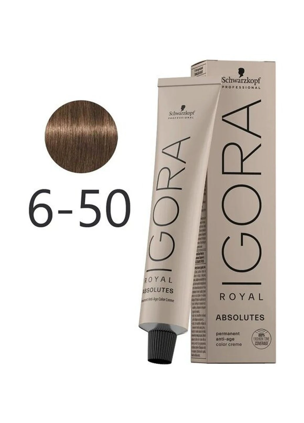 Крем-фарба для сивого волосся Igora Royal Absolutes 6-50 темно-русявий золотистий натуральний 60 мл Schwarzkopf (264668550)