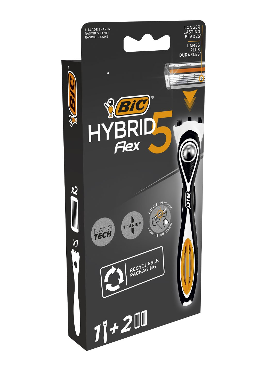 Станок для гоління чоловічий Flex 5 Hibrid з 2 змінними картриджами Bic (264668455)